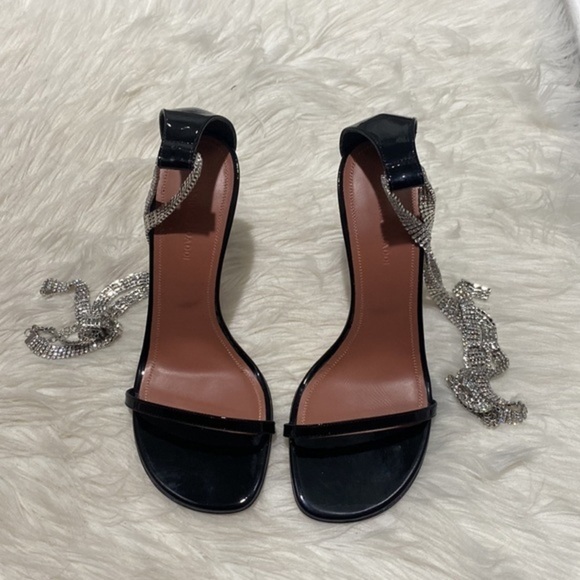 New Amina Muaddi Giorgia Crystal ankle wrap sandal size‎ 38EU - Picture 4 of 15